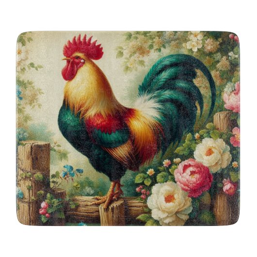 Schattigee rustieke/ haan snijplank (Voorkant)