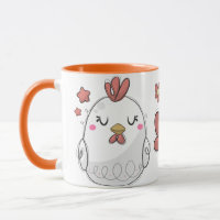 Schattigee Rustieke Hand getrokken Kippen Koffie