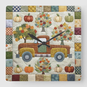 Schattigee rustieke Herfst pick-up truck wandklok