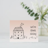 Schattigee rustieke huisje downsizing adreswijzigi aankondigingskaart (Staand voorkant)