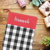 Schattigee rustieke kalligrafie eenvoudige rode bu kleine kerstsok