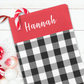 Schattigee rustieke kalligrafie eenvoudige rode bu kleine kerstsok