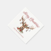 Schattigee rustieke kerst rendieren Ornamenten Servet (Hoek)
