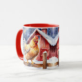 Schattigee rustieke kerstkip mok (Voorkant links)