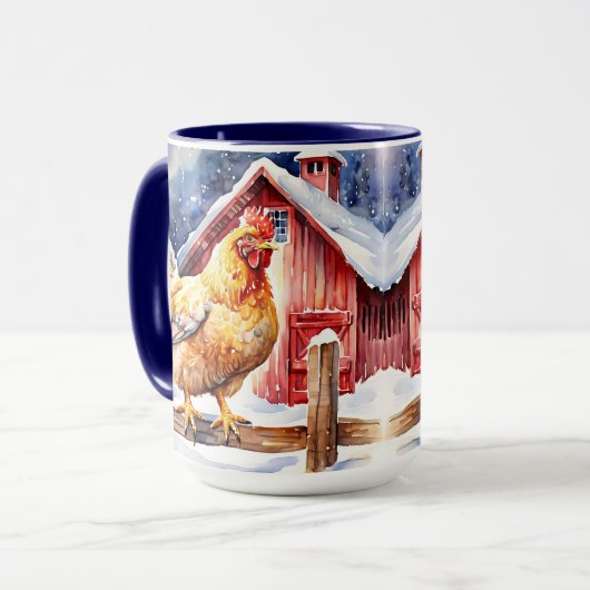 Schattigee rustieke kerstkip mok (Voorkant links)