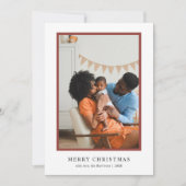 Schattigee rustieke kerstpatroonfoto feestdagenkaart (Voorkant)