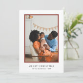 Schattigee rustieke kerstpatroonfoto feestdagenkaart (Staand voorkant)