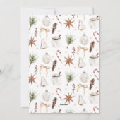 Schattigee rustieke kerstpatroonfoto feestdagenkaart (Achterkant)