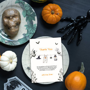 Schattigee rustieke Little Boo waslijn Baby shower Bedankkaart