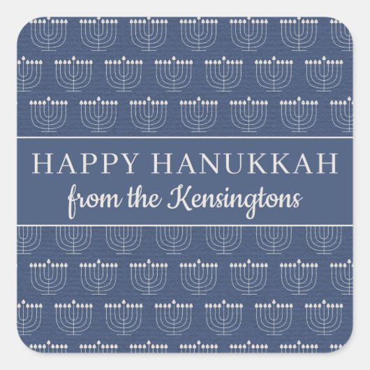 Schattigee rustieke Menorah Chanoeka vakantie Vierkante Sticker (Voorkant)