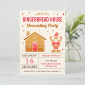 Schattigee rustieke peperkoek huis decoratie parti kaart (Staand voorkant)