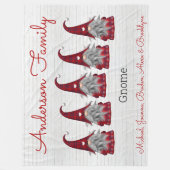 Schattigee rustieke Plaid Faux Wood Family Gnome E Fleece Deken (Voorkant)