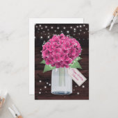 Schattigee Rustieke Roze Bloemen Verjaardag Kaart  (Voorkant / Achterkant in situ)