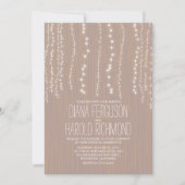 Schattigee Rustieke String Of Lights Huwelijksuitn Kaart (Voorkant)