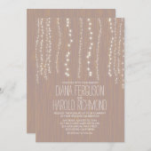 Schattigee Rustieke String Of Lights Huwelijksuitn Kaart (Voorkant / Achterkant)