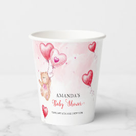 Schattigee rustieke teddybeer hart ballon Baby sho Papieren Bekers