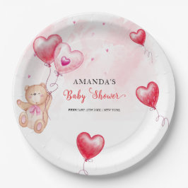 Schattigee rustieke teddybeer hart ballon Baby sho Papieren Bordje