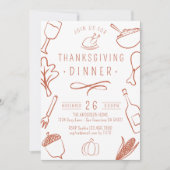 Schattigee rustieke Thanksgiving diner pompoen bla Kaart (Voorkant)