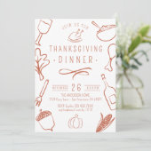 Schattigee rustieke Thanksgiving diner pompoen bla Kaart (Staand voorkant)