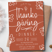 Schattigee rustieke Thanksgiving Diner Script Fall Kaart