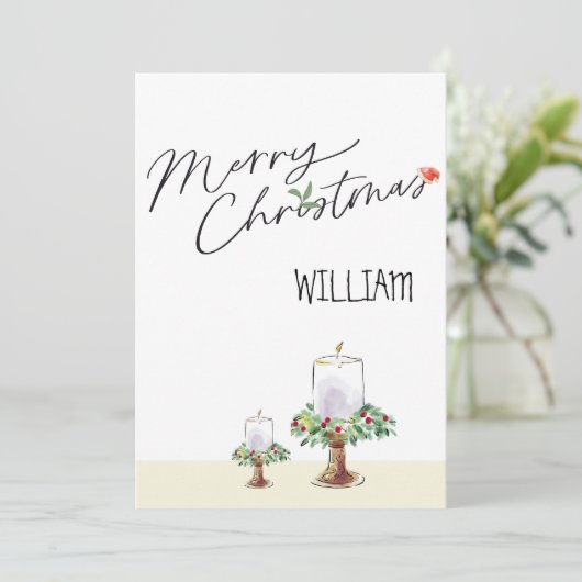 Schattigee, rustieke, traditionele kerstkaart (Staand voorkant)