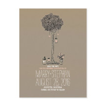 Schattigee rustieke Tree & Hearts Mason Jars Save 