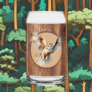 Schattigee rustieke uilenliefhebbers Land Blikvorm Glas