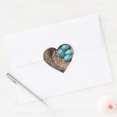 Schattigee rustieke Vogelnestje Blue Robin Eggs Hart Sticker (Envelop)