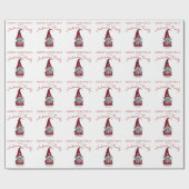 Schattigee rustieke vrolijke kerst familie Gnome H Cadeaupapier (Vlak)