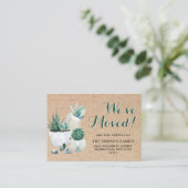 Schattigee rustieke Waterverf cactus bewegende aan Informatiekaartje (Staand voorkant)