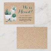 Schattigee rustieke Waterverf cactus bewegende aan Informatiekaartje (Voorkant / Achterkant)