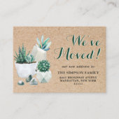 Schattigee rustieke Waterverf cactus bewegende aan Informatiekaartje (Voorkant)