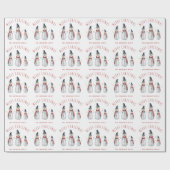 Schattigee rustieke Waterverf vrolijke kerst sneeu Cadeaupapier (Vlak)