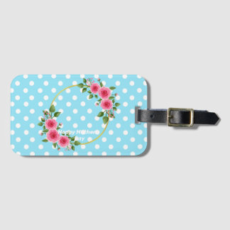 Schattigee rustieke weide bloemenkrans foto Moeder Bagagelabel