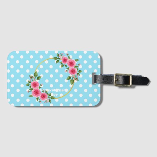 Schattigee rustieke weide bloemenkrans foto Moeder Bagagelabel (Voorkant (horizontaal))