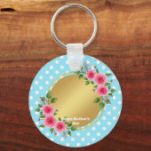 Schattigee rustieke weide bloemenkrans foto Moeder Sleutelhanger (Voorkant)