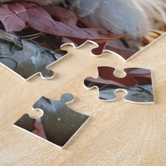 Schattigee Sable Rough Collie Puppy in Herfstblade Legpuzzel (Zijkant)