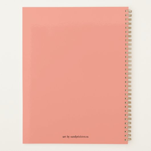 Schattigee Sad Anime Style Vrouw in Meadow bij zon Planner (Achterkant)