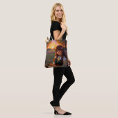 Schattigee Sad Anime Style Vrouw in Meadow bij zon Tote Bag (Op model)