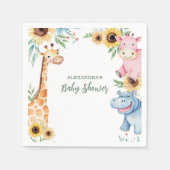 Schattigee Safari Animal Greenery Baby Showe Baby  Servet (Voorkant)