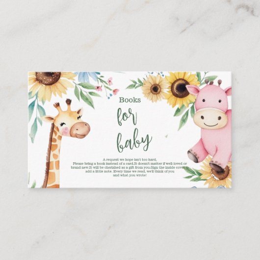 Schattigee Safari Animal Greenery Boeken voor Baby Informatiekaartje (Voorkant)