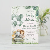 Schattigee Safari Animals Oerwoud Baby shower Kaart (Staand voorkant)