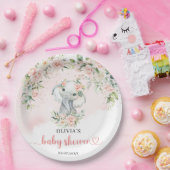 Schattigee safari baby olifant eucalyptus blos gou papieren bordje (Feest)