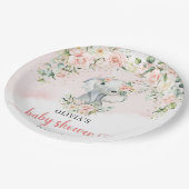 Schattigee safari baby olifant eucalyptus blos gou papieren bordje (Gekanteld)