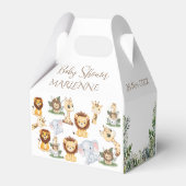 Schattigee safari Baby shower Favor Boxes Bedankdoosjes (Achterkant)