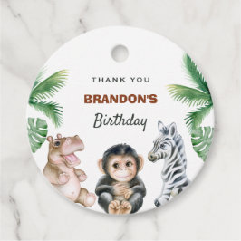 Schattigee safari babydieren bedankjes labels