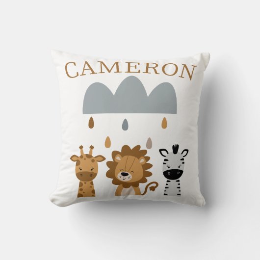 Schattigee Safari Boho Baby Dieren Kussen (Voorkant)