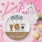 Schattigee Safari Boho Baby Dieren Papieren Bordje (Feest)