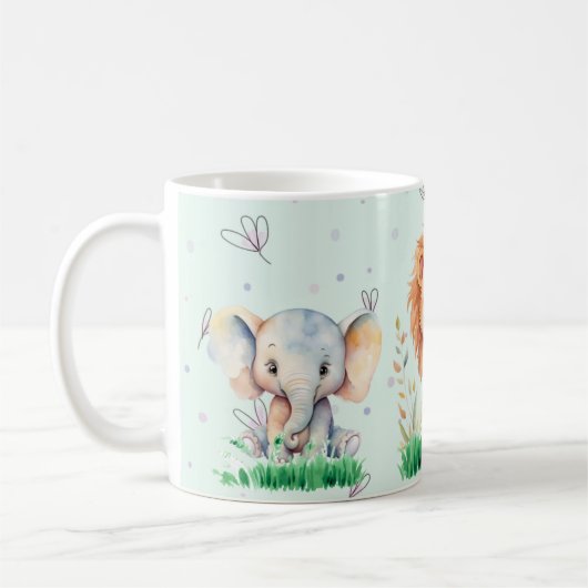 Schattigee Safari Dier 11 oz Mok voor kinderen (Links)