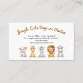 Schattigee Safari Dier Kinderopvang Babysitter Visitekaartje (Voorkant)